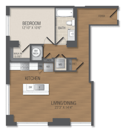 1 bed, 1 bath, 858 sqft, $2,834