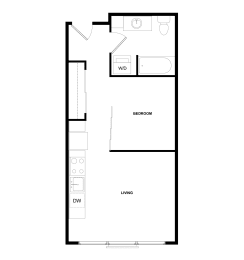 1 bed, 1 bath, 476 sqft, $1,625