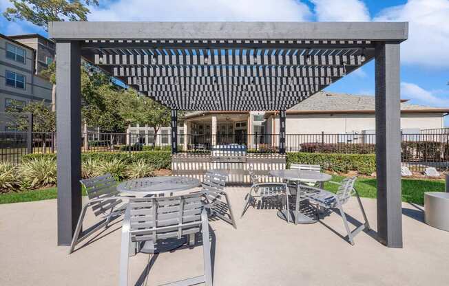 Outdoor grilling area with al fresco dining at Berkshire Jones Forest apartments