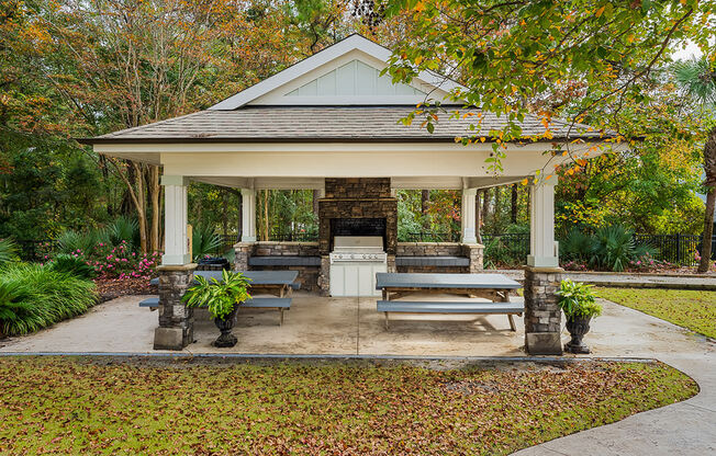 Grilling pavilion at The  Reserve at Mayfaire Apartments, Wilmington NC