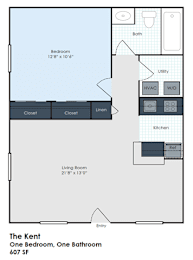1 bed, 1 bath, $876