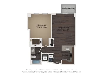 1 bed, 1 bath, 777 sqft, $3,039