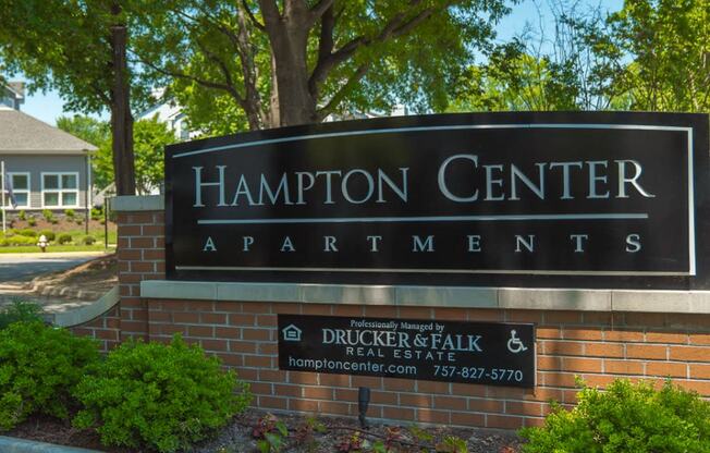 Sign at Hampton Center Apartments in Hampton Virginia