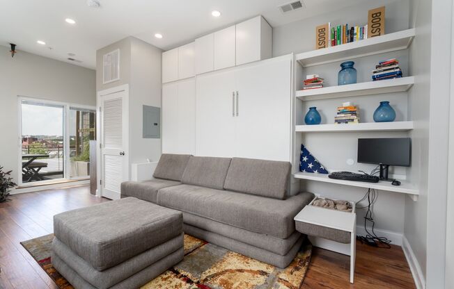 Top-Floor Petworth Studio with Private Terrace, In-Unit Laundry, Metro Access