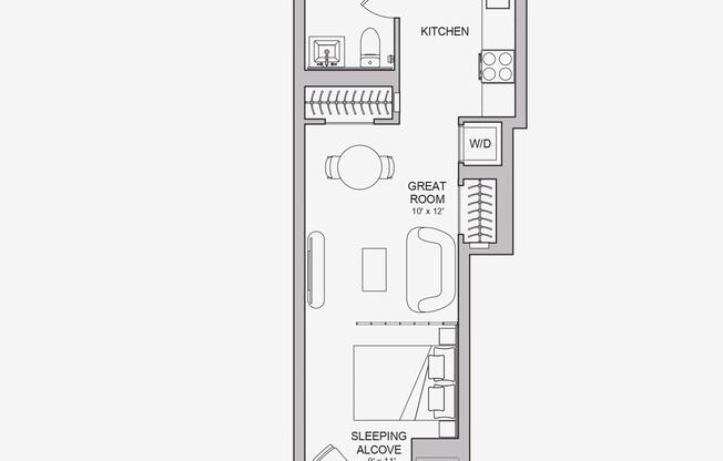 Studio, 1 bath, $3,395, Unit 620