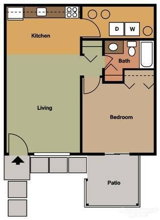 1 bed, 1 bath, 576 sqft, $690, Unit 1703