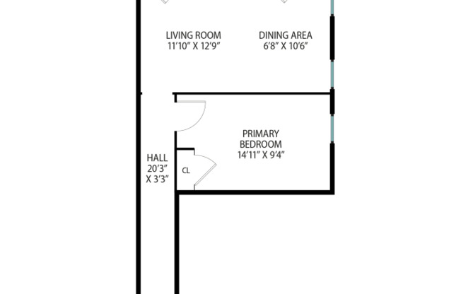 2 beds, 1 bath, $3,750, Unit 4