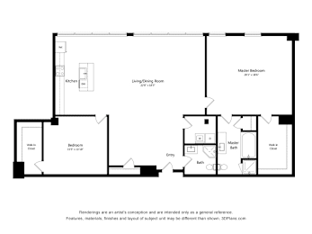 2 beds, 2 baths, 2,030 sqft, $2,610