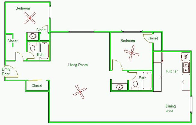 2 beds, 2 baths, 955 sqft, $2,595, Unit 510