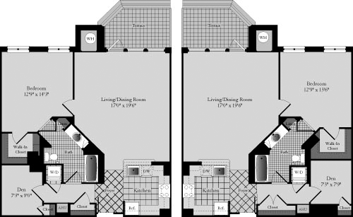 1 bed, 1 bath, 969 sqft, $4,287, Unit 1017