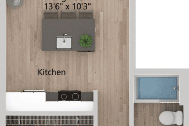 1 bed, 1 bath, 599 sqft, $1,170, Unit 420