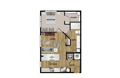 1 bed, 1 bath, 692 sqft, $1,279