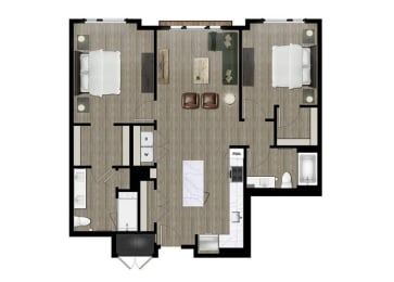 2 beds, 2 baths, 1,185 sqft, $2,697