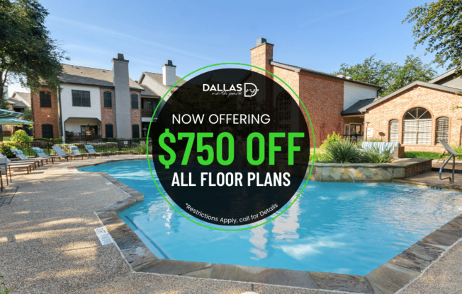Get up to $750 OFF at Dallas North Park Apartments! Restrictions apply, call for details.