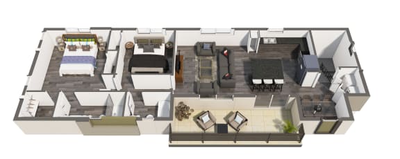 2 beds, 2 baths, 1,202 sqft, $1,819