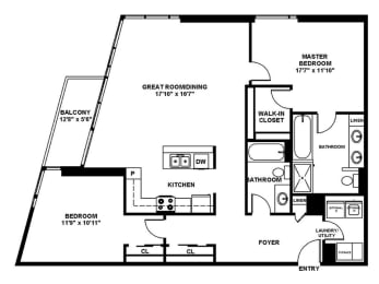 2 beds, 2 baths, 1,325 sqft, $2,720