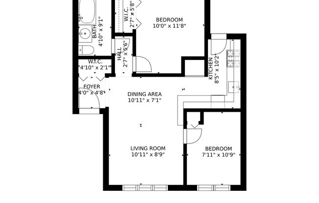 2 beds, 1 bath, 569 sqft, $2,300, Unit 6116-3E