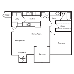 1 bed, 1 bath, 824 sqft, $1,024