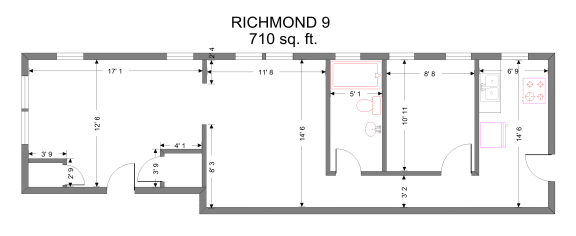 2 beds, 1 bath, 904 sqft, $1,389