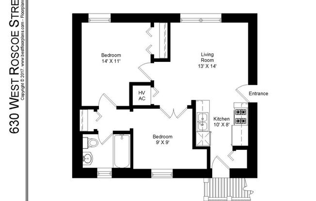 2 beds, 1 bath, 597 sqft, $2,950, Unit 630R-2S