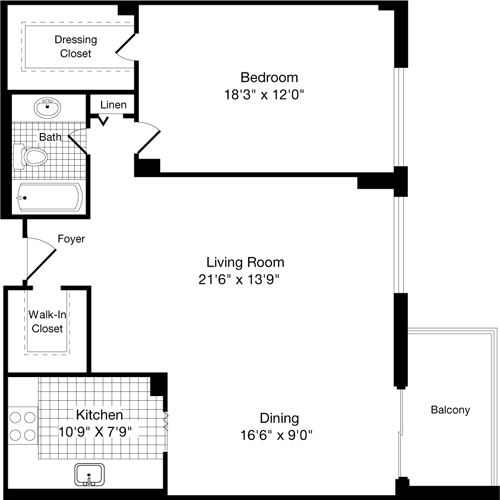 1 bed, 1 bath, 950 sqft, $2,308