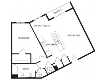 1 bed, 1 bath, 826 sqft, $1,190