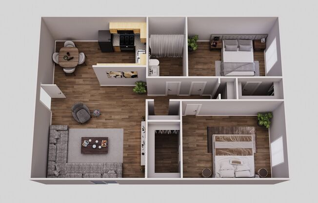 2 beds, 1 bath, 876 sqft, $995, Unit 204