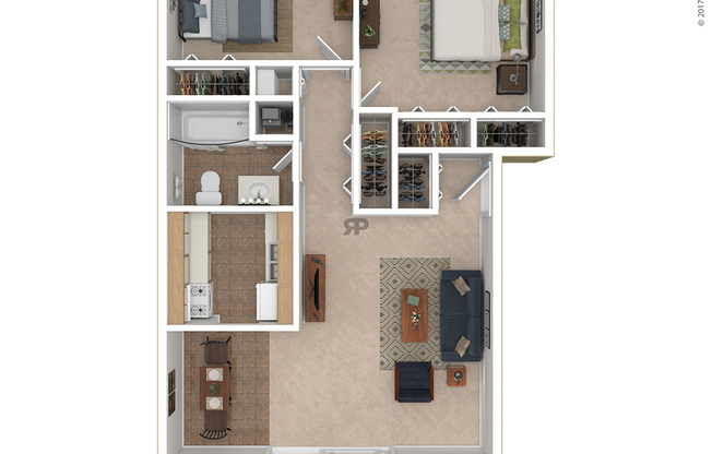 2 beds, 1 bath, 807 sqft, $950