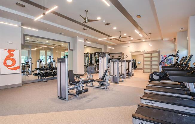 Professional Fitness Center at The Exchange Luxury Apartments in St. Petersburg, FL