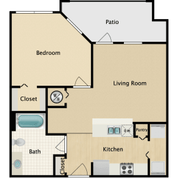 1 bed, 1 bath, 730 sqft, $1,687