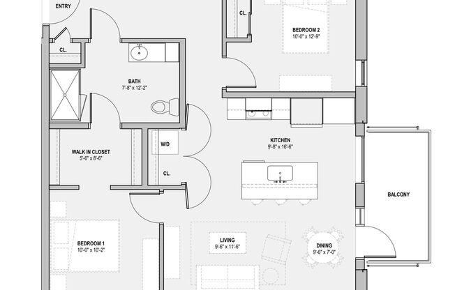2 beds, 1 bath, 945 sqft, $2,250, Unit 108