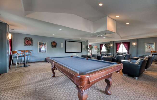 Billiards Table, Darts, Large Screen TV