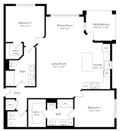 2 beds, 2 baths, 1,254 sqft, $2,349