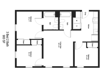 3 beds, 2 baths, 900 sqft, $2,874