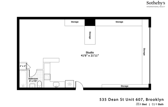 Studio, 1 bath, $4,500, Unit 607