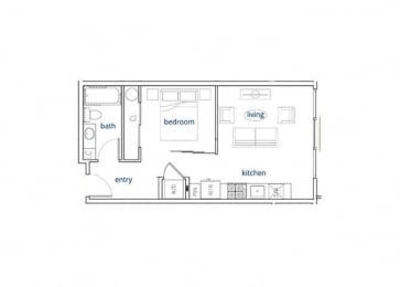 1 bed, 1 bath, 502 sqft, $1,836