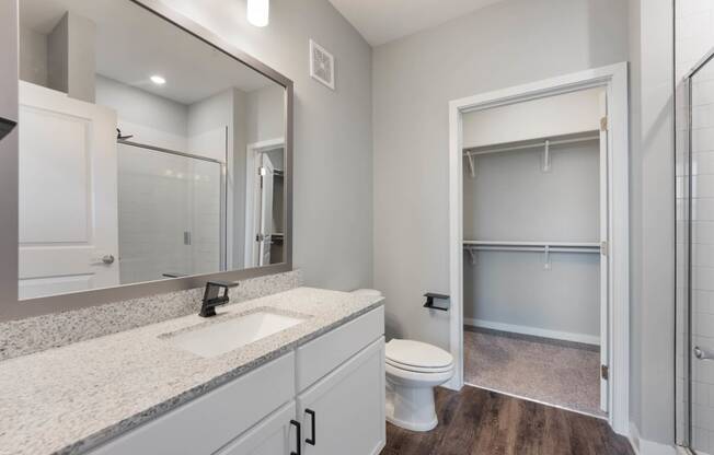 Bathroom interior with vanity at AxisOne, Florida