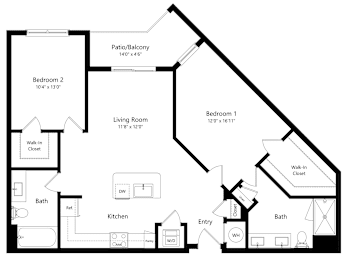 2 beds, 2 baths, 1,180 sqft, $2,135