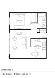 1 bed, 1 bath, 600 sqft, $1,155