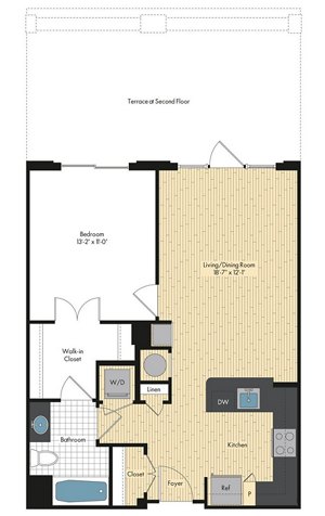1 bed, 1 bath, 715 sqft, $2,622