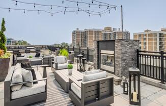 Rooftop Lounge with Fireplace