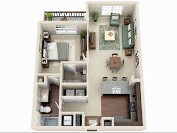 1 bed, 1 bath, 801 sqft, $1,504