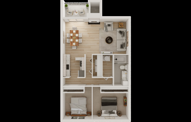 2 beds, 1 bath, 880 sqft, $1,720, Unit 34