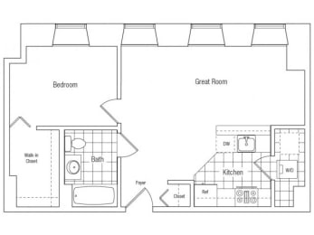 1 bed, 1 bath, 621 sqft, $1,899