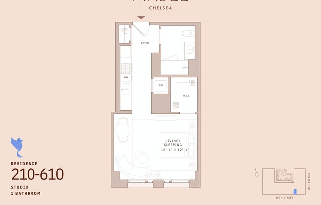 Studio, 1 bath, 445 sqft, $5,127