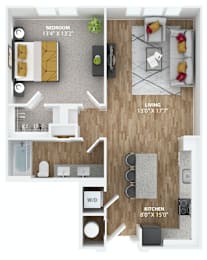 1 bed, 1 bath, 826 sqft, $1,950