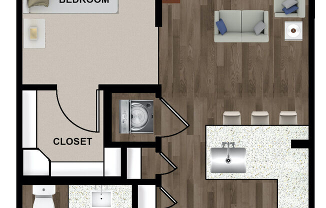 1 bed, 1 bath, 618 sqft, $1,848