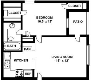 1 bed, 1 bath, 550 sqft, $1,560