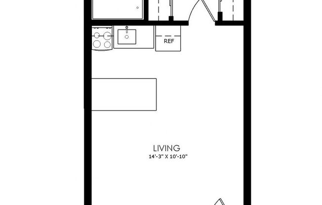 Studio, 1 bath, 380 sqft, $1,120, Unit Unit 7