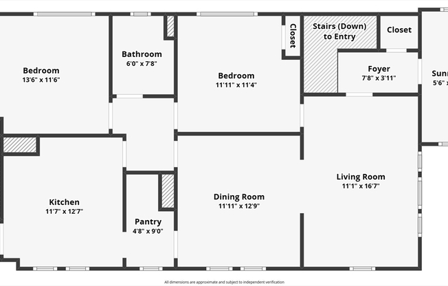 2 beds, 1 bath, 1,200 sqft, $2,400, Unit 2